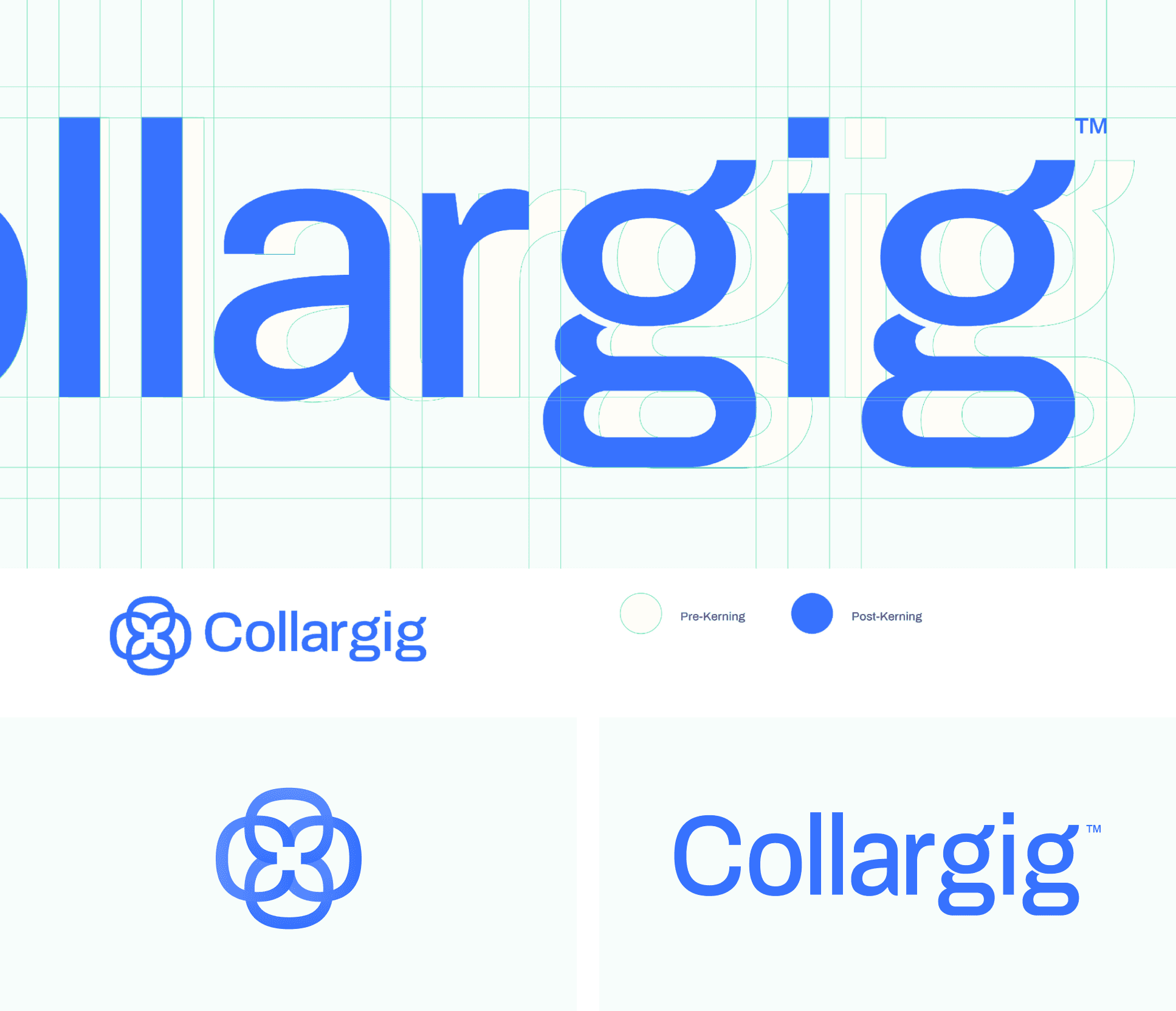 Collargig wordmark construction and logo lockups