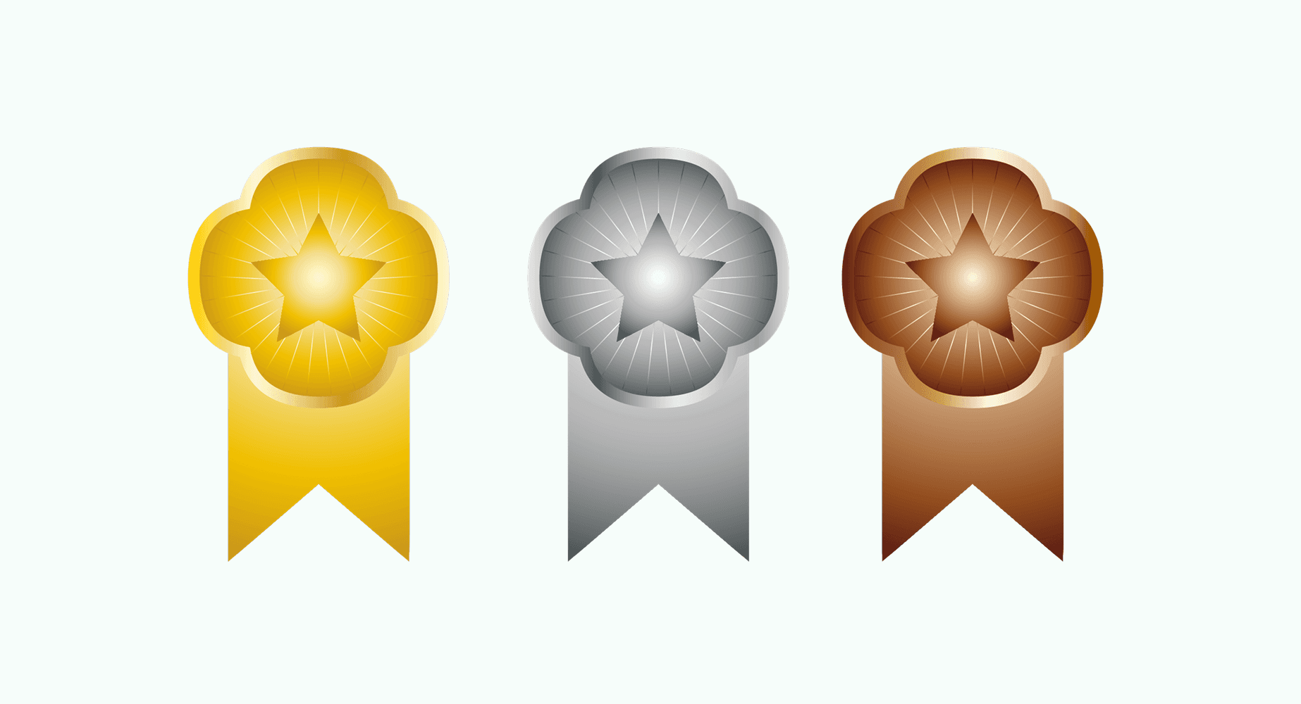 Gold, silver, and bronze Collargig achievement medals