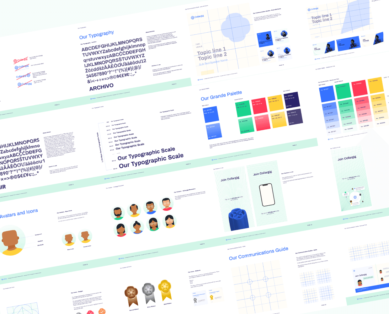 Overview of the Collargig brand guidelines and product assets
