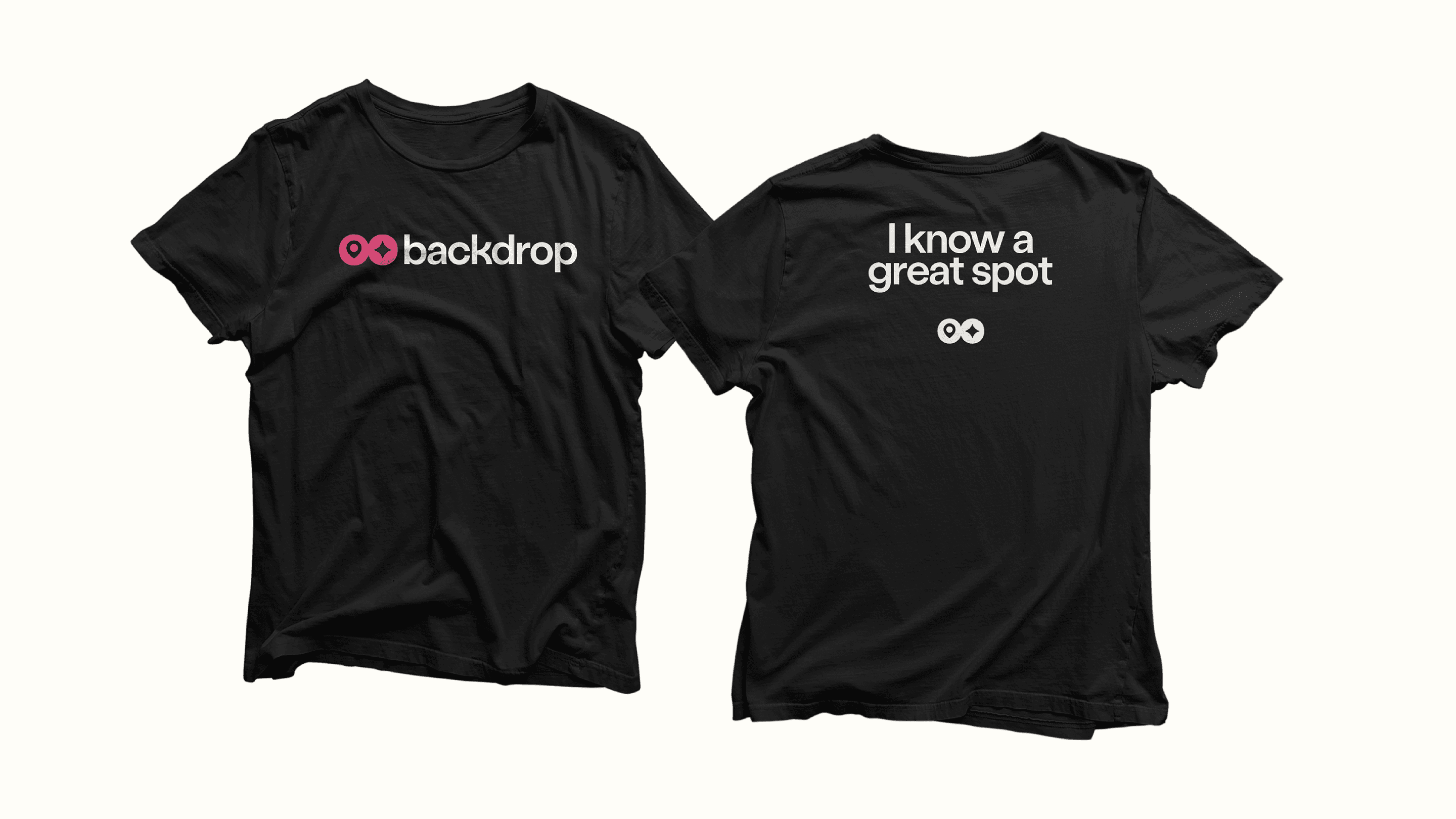 Black Backdrop T-shirts shown from front and back
