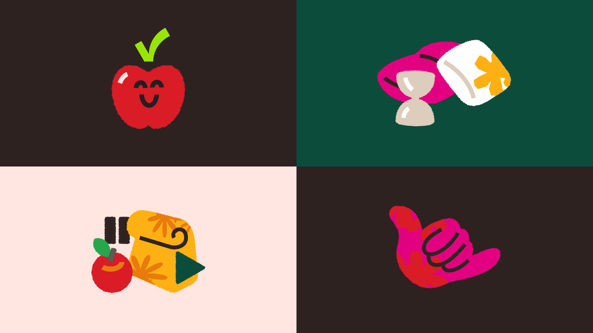 EdenLife illustration set with food, care, and service symbols