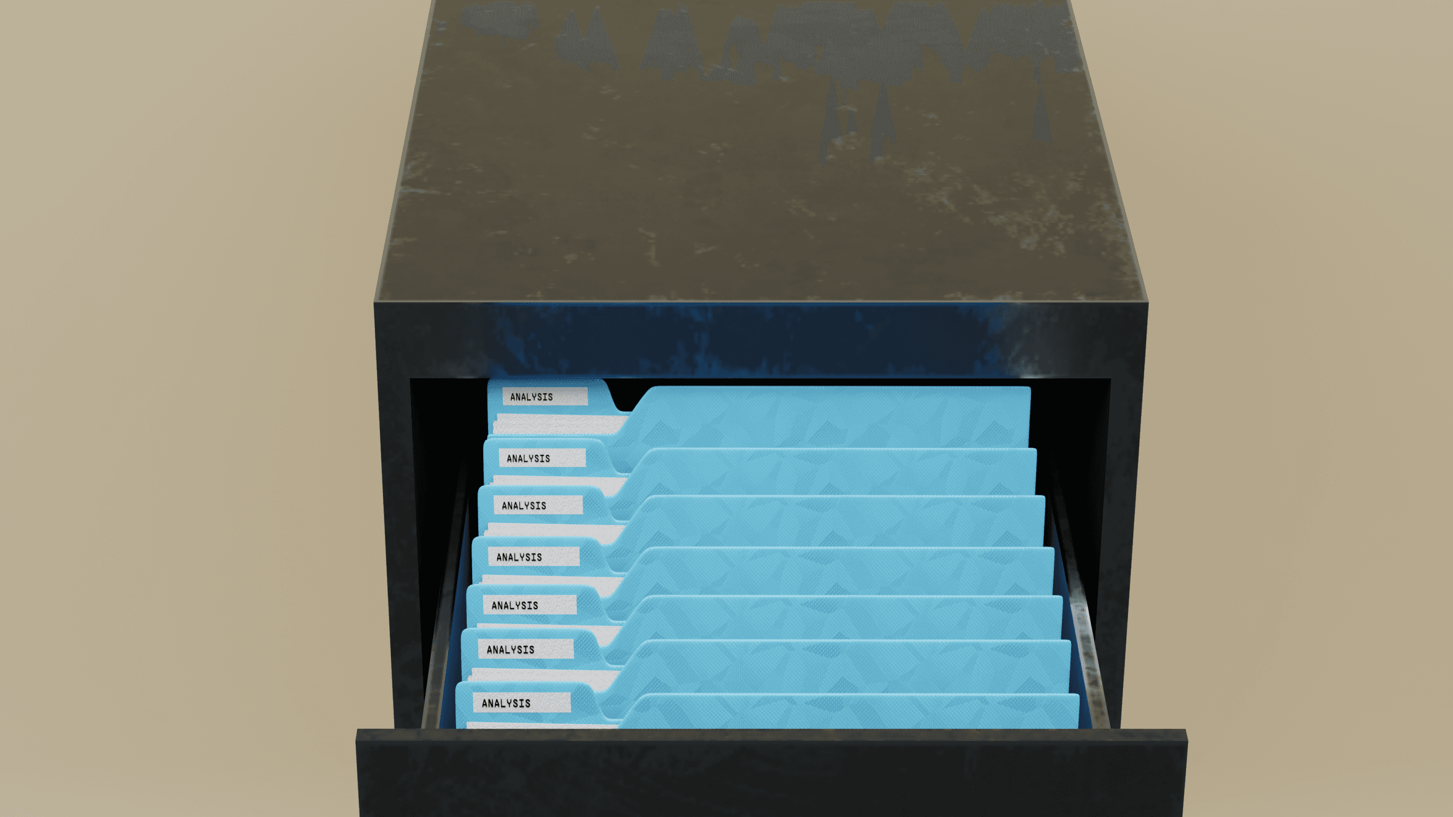 Front view of the Epic School course folder drawer