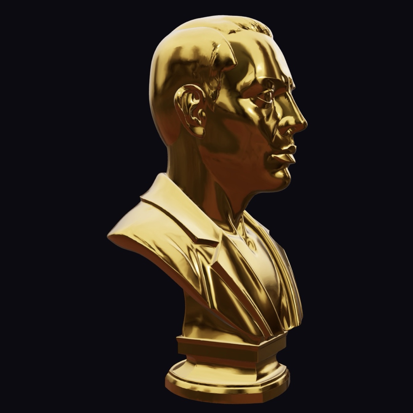 The bust in ShaderRender's Physical gold shader