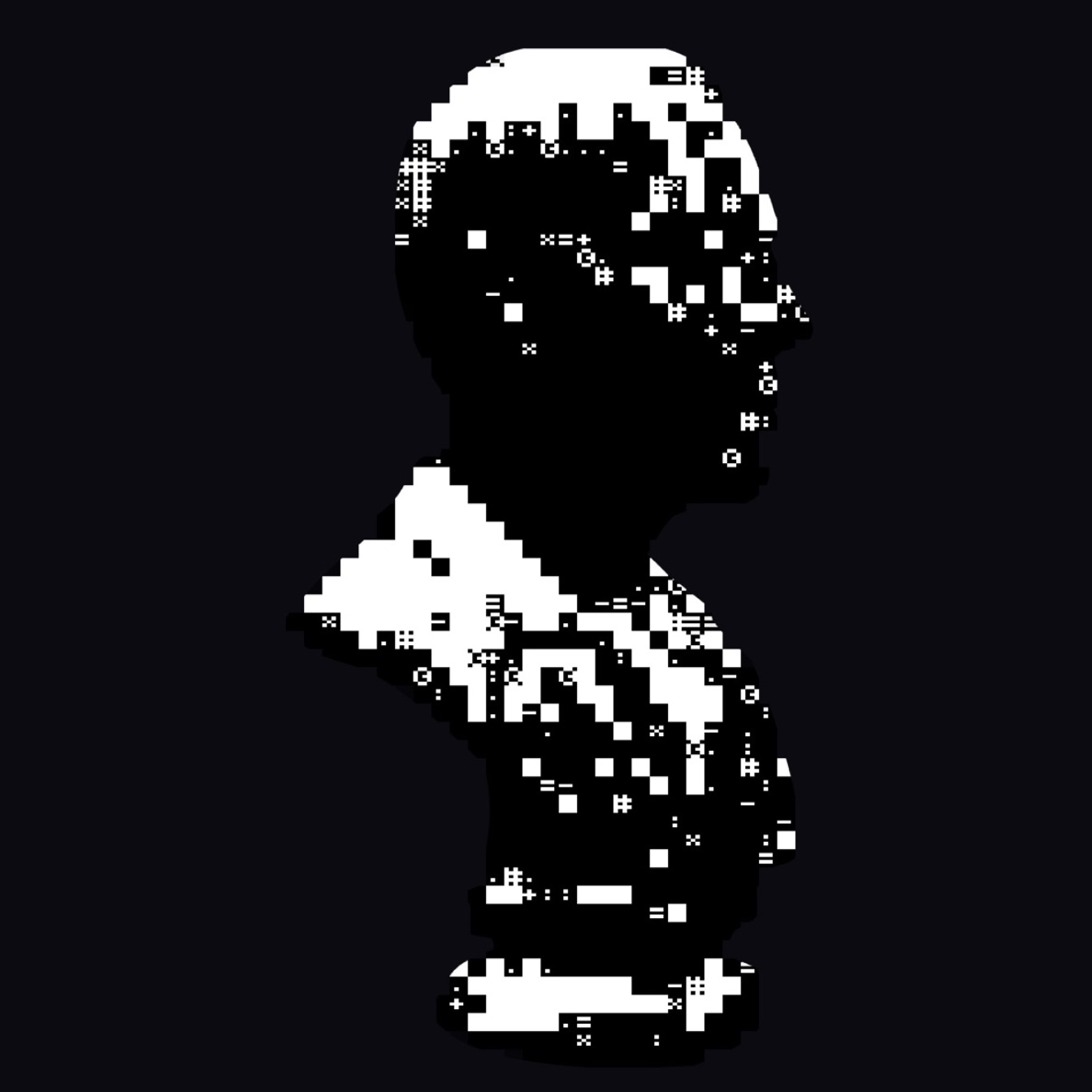 ShaderRender's ASCII screen pass on the bust
