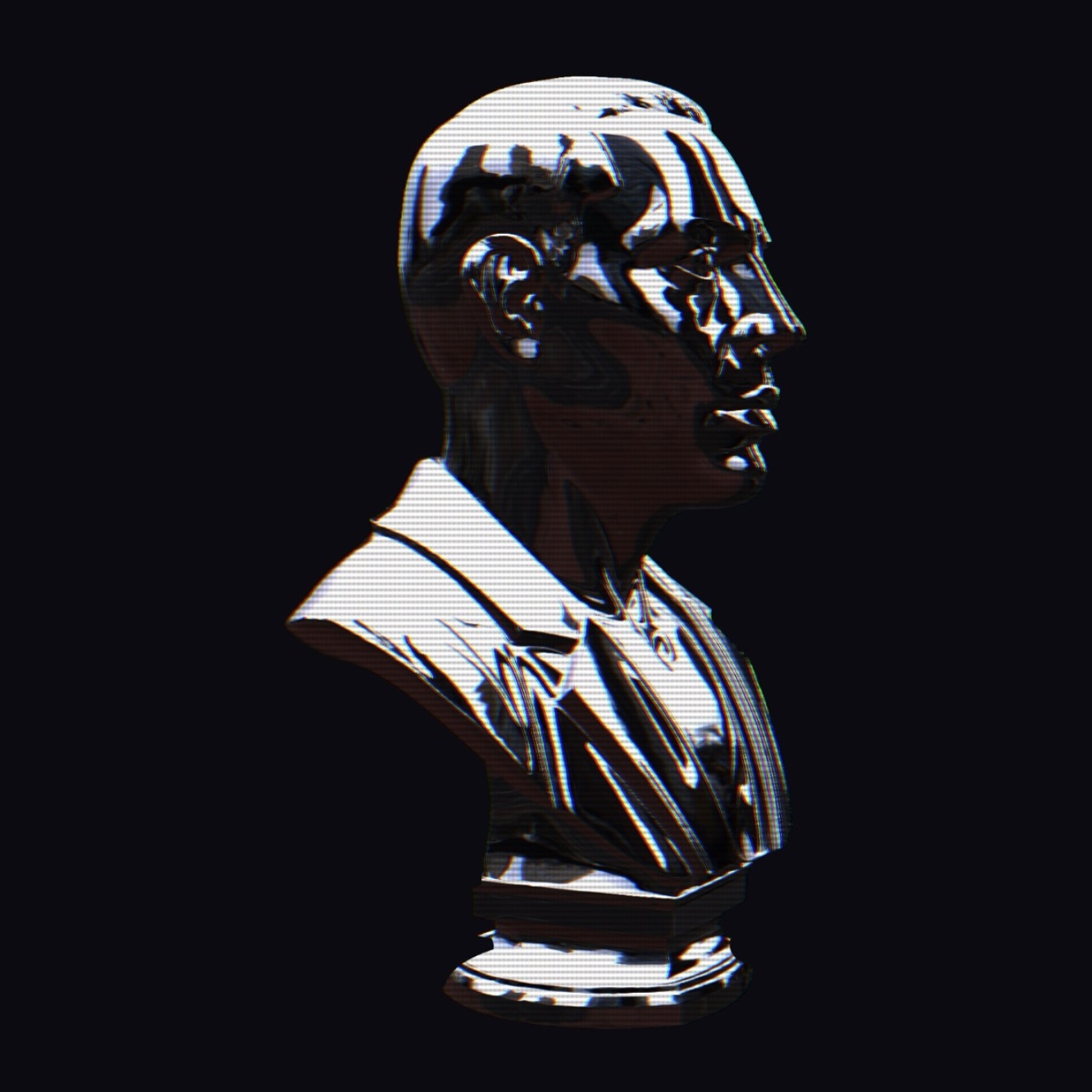 ShaderRender's CRT screen pass on the bust
