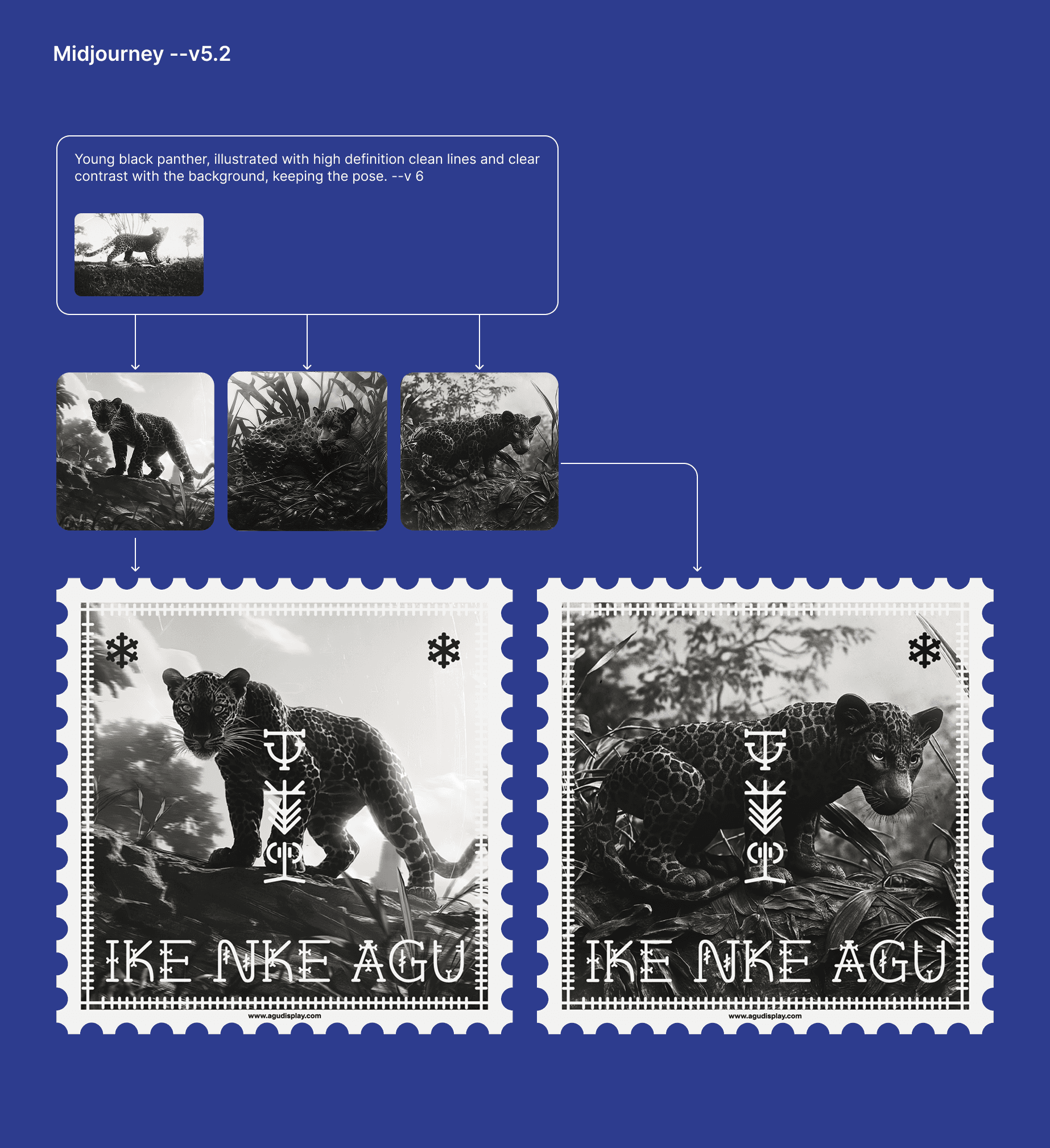 Black panther studies and two Ike Nke Agụ Display stickers
